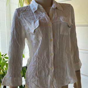 White golden stripes blouse - SAG HARBOR